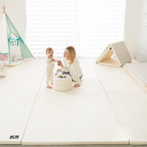 GGUMBI Licoco Clean Roll Mat - Cream White (252x140x4cm) + High Guard Baby Room (12pcs) - Set