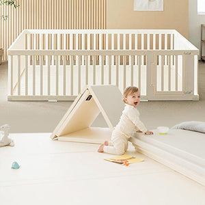 GGUMBI Licoco Clean Roll Mat - Cream White (252x140x4cm) + High Guard Baby Room (12pcs) - Set
