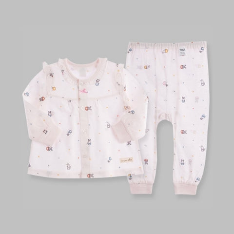Organic Boom Girls Long Sleeve - Pink Bunny/Summer Size 100