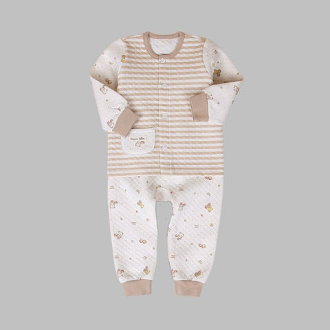 Organic Boom Pocket Long Sleeve - Beige/Teddy Bear Size 100